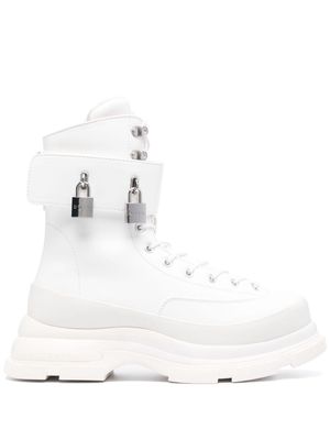 Both Gao Eva padlock-detail boots - White