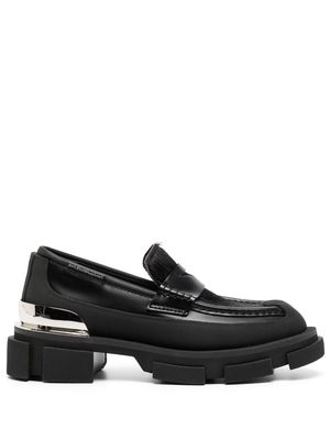 Both penny-slot leather loafers - Black