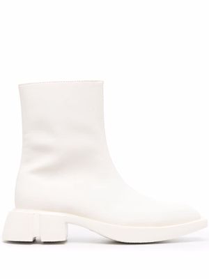 Both square-toe ankle boots - White