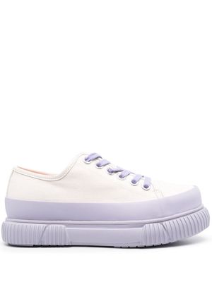 Both two-tone platform sneakers - White