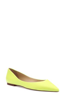 Botkier Annika Pointed Toe Flat in Lime Leather