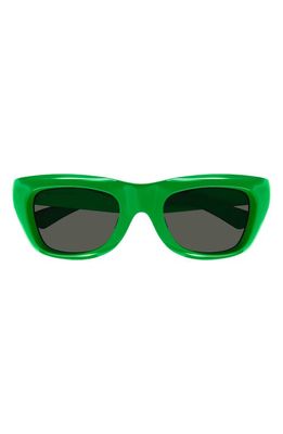 Bottega Veneta 49mm Rectangular Sunglasses in Green