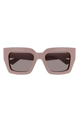 Bottega Veneta 52mm Rectangular Sunglasses in Pink