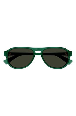 Bottega Veneta 55mm Pilot Sunglasses in Green 