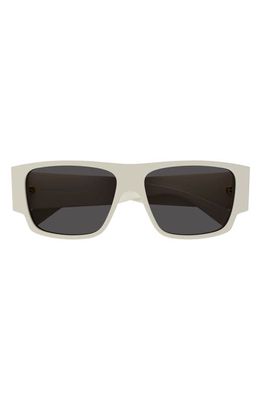 Bottega Veneta 57mm Square Sunglasses in White 