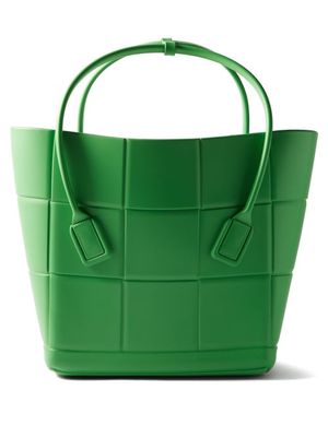 Bottega Veneta - Arco Intrecciato-effect Rubber Tote Bag - Womens - Green