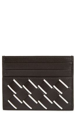 Bottega Veneta Avenue 15 Intrecciato Leather Card Holder in 2365 Fondant White