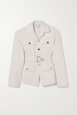 Bottega Veneta - Belted Linen-blend Jacket - Off-white