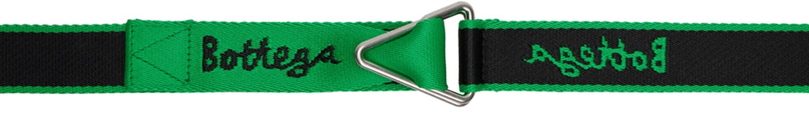Bottega Veneta Black & Green Triangle Belt