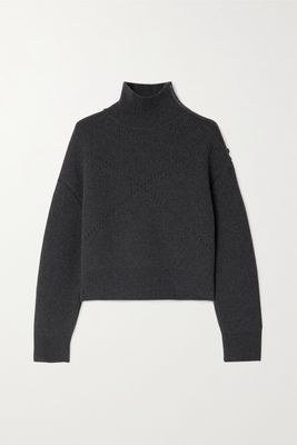 Bottega Veneta - Button-embellished Cashmere-blend Turtleneck Sweater - Gray