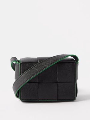 Bottega Veneta - Candy Cassette Mini Leather Cross-body Bag - Mens - Black Green