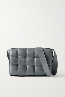Bottega Veneta - Cassette Small Padded Intrecciato Leather Shoulder Bag - Gray