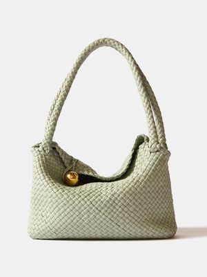 Bottega Veneta - Cate Intrecciato-leather Shoulder Bag - Womens - Light Green