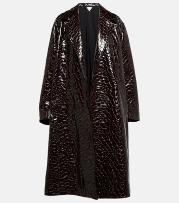Bottega Veneta Croc-effect leather coat