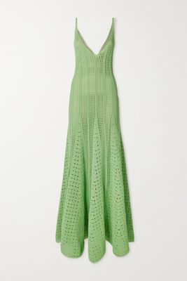 Bottega Veneta - Crochet-knit Cotton-blend Maxi Dress - Green