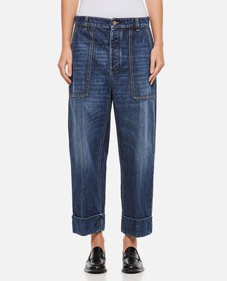 Bottega Veneta Cropped Boyfriend Denim Pants