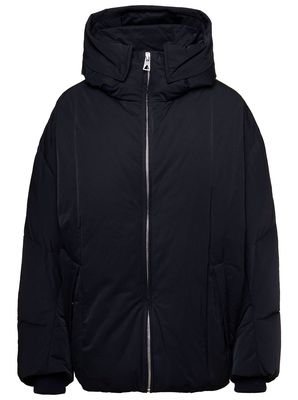 Bottega Veneta Dark Blue Hooded Down Jacket In Nylon Woman