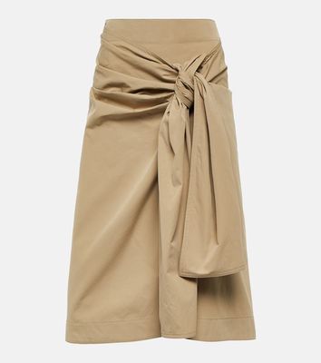 Bottega Veneta Draped cotton-blend midi skirt