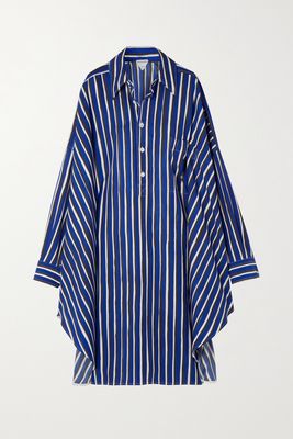 Bottega Veneta - Draped Striped Twill Shirt Dress - Blue