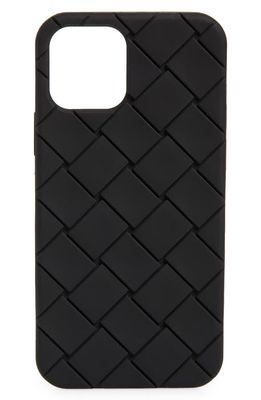 Bottega Veneta Embossed Intrecciato iPhone 12 Pro Case in Black