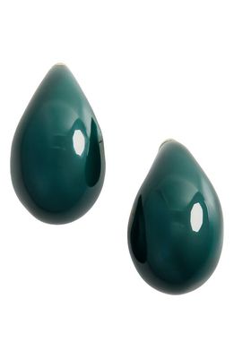 Bottega Veneta Enamel Teardrop Earrings in 3350 Dark Green