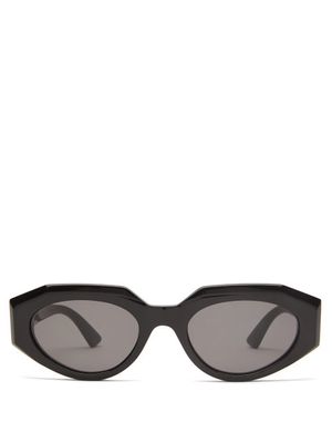 Bottega Veneta Eyewear - Angular Cat-eye Acetate Sunglasses - Womens - Black