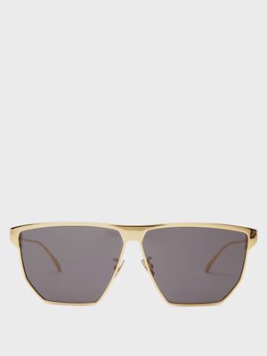 Bottega Veneta Eyewear - D-frame Metal Sunglasses - Womens - Gold