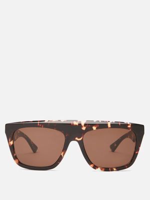 Bottega Veneta Eyewear - Flat-top Tortoiseshell-acetate Sunglasses - Womens - Tortoiseshell