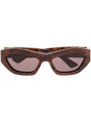 Bottega Veneta Eyewear geometric-frame sunglasses - Brown