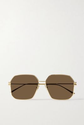 Bottega Veneta Eyewear - Hexagon-frame Gold-tone Sunglasses - One size