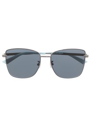 Bottega Veneta Eyewear logo-engraved square-frame sunglasses - Blue