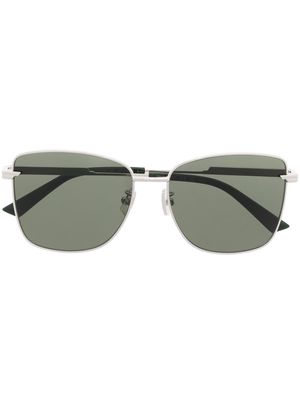 Bottega Veneta Eyewear logo-engraved square-shaped sunglasses - Silver