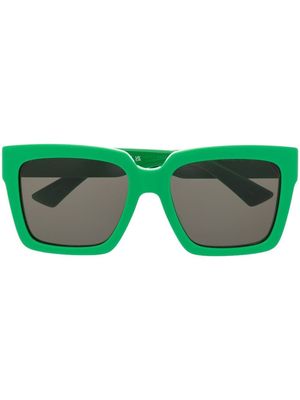 Bottega Veneta Eyewear logo-plaque sunglasses - Green
