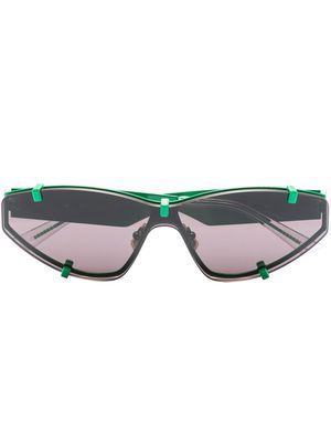 Bottega Veneta Eyewear logo-plaque tinted sunglasses - Green