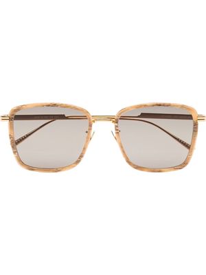 Bottega Veneta Eyewear marble-effect square-frame sunglasses - Neutrals
