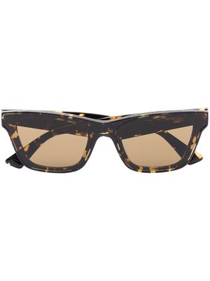 BOTTEGA VENETA EYEWEAR Mitre square-frame sunglasses - Brown