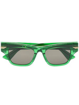 BOTTEGA VENETA EYEWEAR Mitre square-frame sunglasses - Green