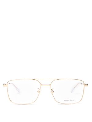 Bottega Veneta Eyewear - Navigator Metal Glasses - Womens - Gold