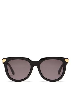 Bottega Veneta Eyewear - Oversized-square Acetate Sunglasses - Womens - Black