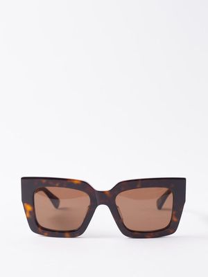Bottega Veneta Eyewear - Oversized Square Tortoiseshell-acetate Sunglasses - Womens - Brown Multi