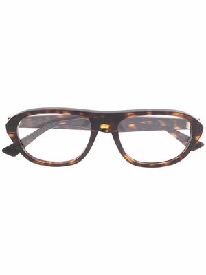 Bottega Veneta Eyewear pilot-frame glasses - Brown