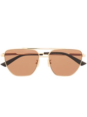 Bottega Veneta Eyewear pilot-style tinted sunglasses - Gold