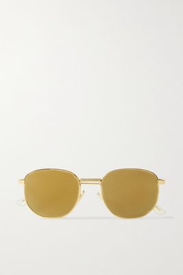 Bottega Veneta Eyewear - Round-frame Gold-tone Mirrored Sunglasses - One size