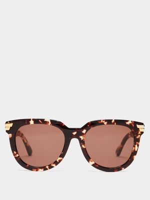 Bottega Veneta Eyewear - Round Tortoiseshell-acetate Sunglasses - Womens - Tortoiseshell