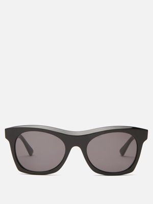 Bottega Veneta Eyewear - Square Acetate Sunglasses - Womens - Black Grey