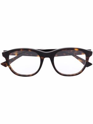 Bottega Veneta Eyewear tortoiseshell round-frame glasses - Brown