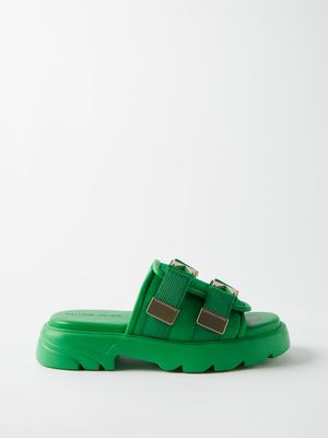 Bottega Veneta - Flash Mesh And Leather Sandals - Mens - Green
