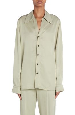 Bottega Veneta Fluid Twill Button-Up Shirt in 1575 Stone