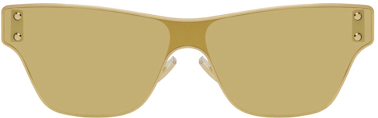 Bottega Veneta Gold Metal Mask Sunglasses