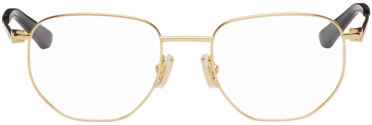 Bottega Veneta Gold Round Glasses